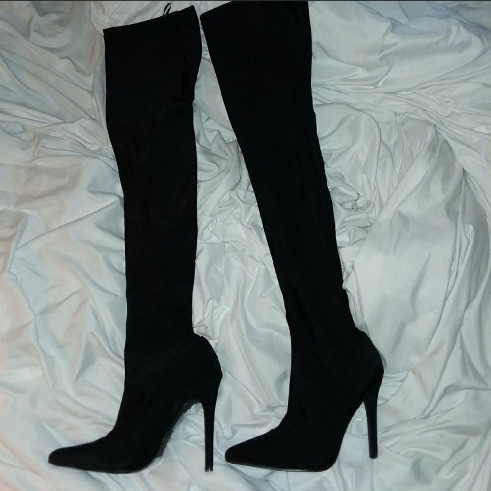 Thigh high stiletto boots